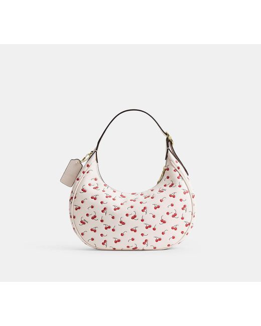 COACH Black Emily Shoulder Bag With Cherry Print