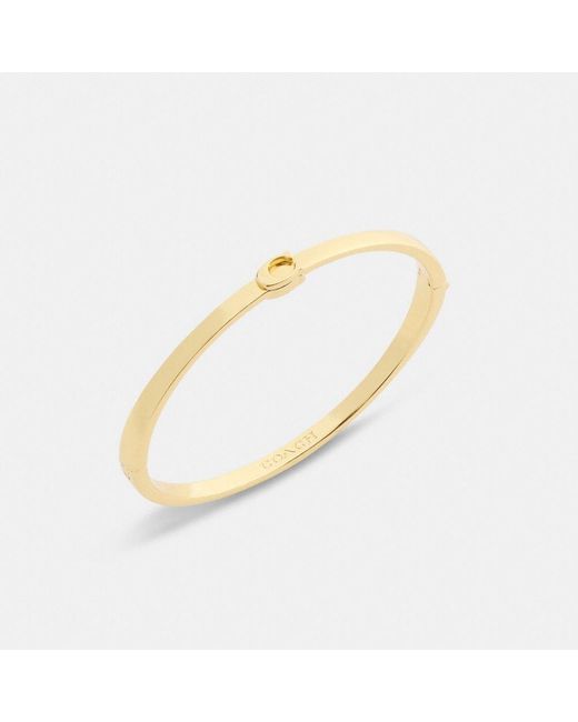 COACH Metallic Thin Signature Hinged Bangle
