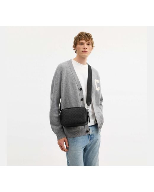 COACH Black Radio Camera Bag for men