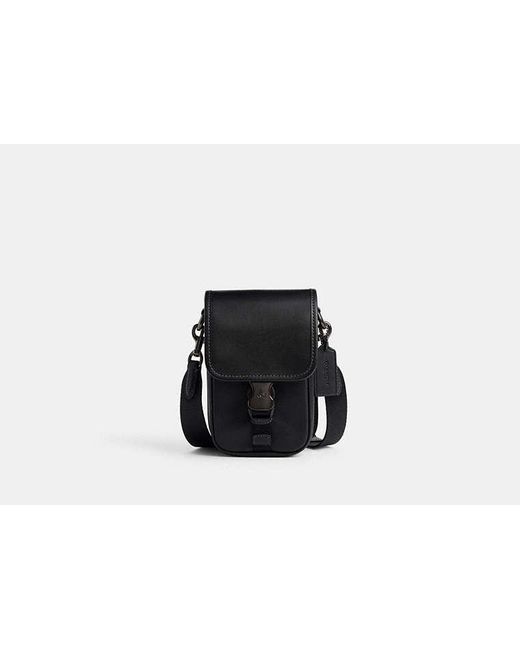 COACH Black League Phone Crossbody Bag for men