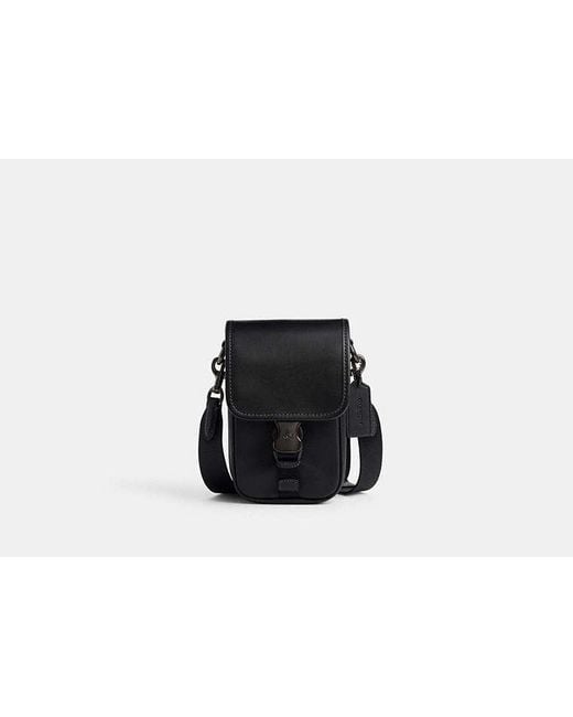 COACH Black League Phone Crossbody Bag for men