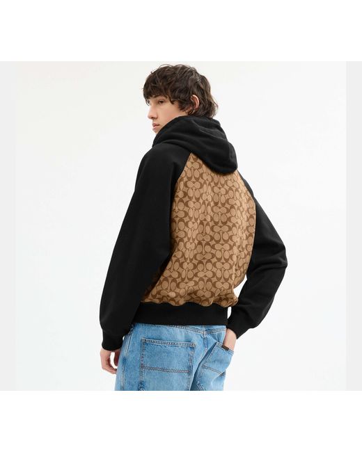 COACH Black Signature Hoodie for men