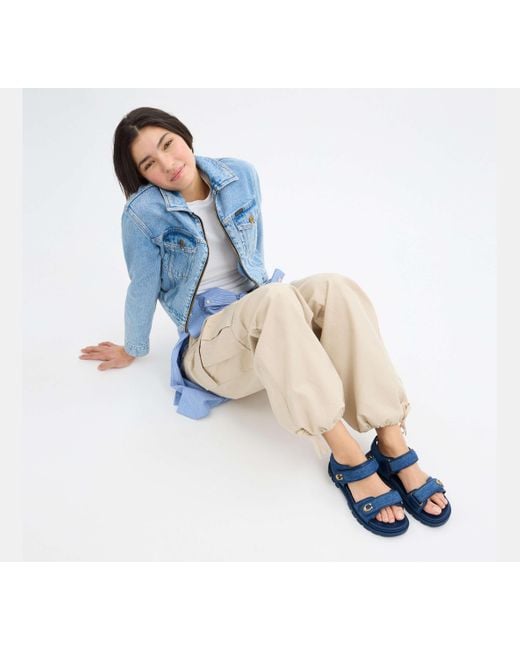 COACH Blue Flat Sandals