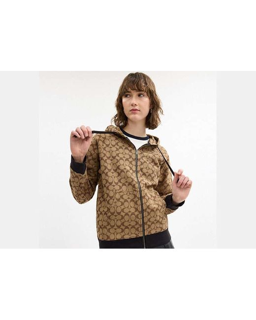 Sweat À Capuche Zippé Avec Motif Exclusif COACH en coloris Black