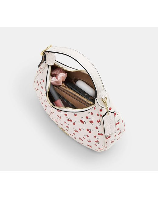 COACH Black Emily Shoulder Bag With Cherry Print