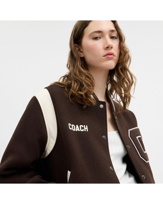 COACH Black Wool Varsity Jacket