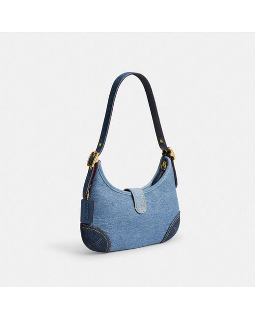 COACH Hamptons Hobo Bag With Repurposed Denim in Blue | Lyst