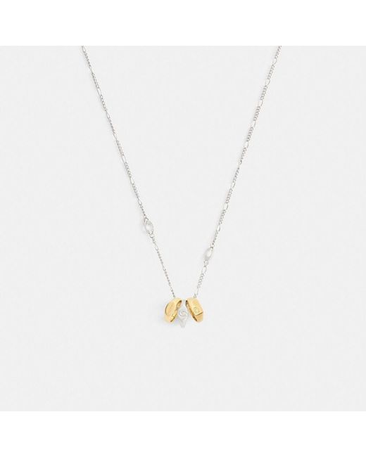 COACH Metallic Signet Ring Rondell Pendant Necklace