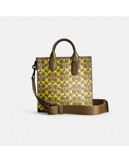 COACH Green Restored Gotham Tall Tote 24 In Signature Leather for men