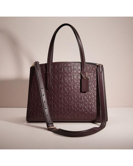 COACH Purple Restored Charlie Carryall In Signature Leather