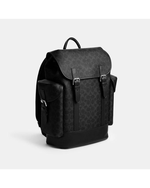 COACH Black Hitch Backpack for men