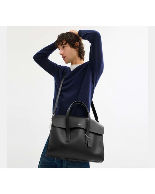 Cartella Portadocumenti Flatiron di COACH in Black da Uomo