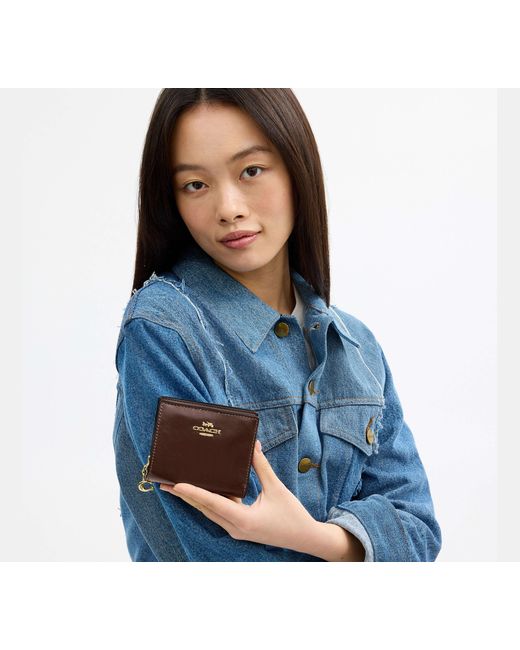 COACH Brown Snap Wallet With Charm