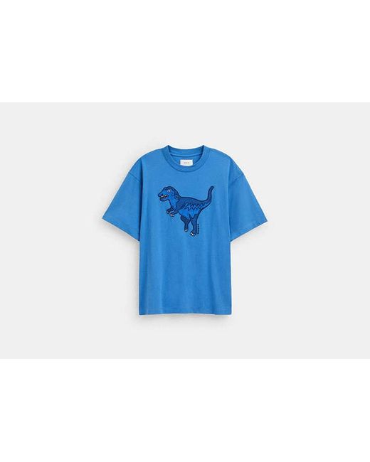 COACH Blue Rexy T Shirt In Organic Cotton for men