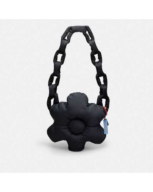 COACH Black Topia Loop Puffy Flower Bag
