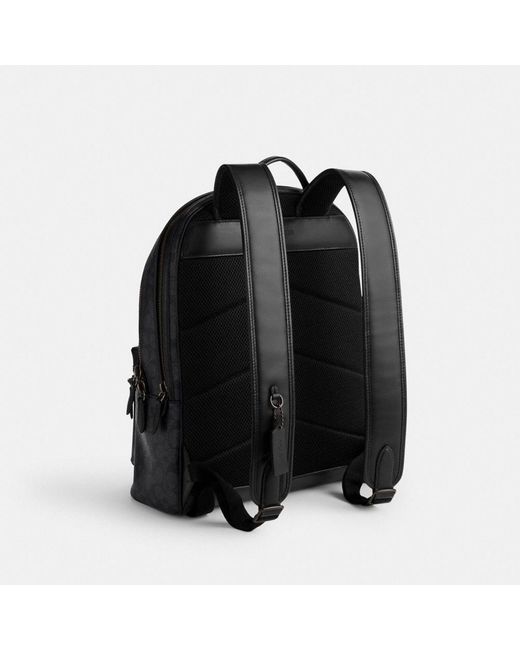 COACH Black Charter Backpack In Signature Canvas for men