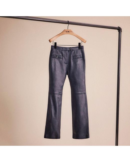 COACH Blue Restored Leather Pants