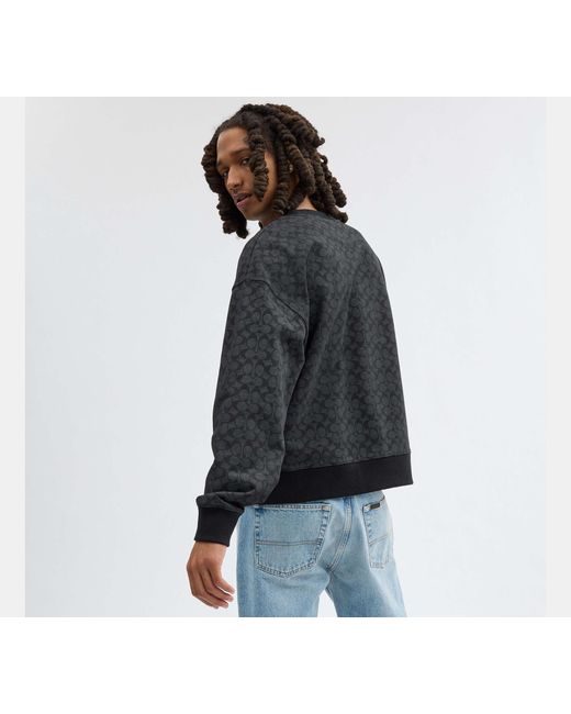 COACH Black Essential Signature Crewneck Top
