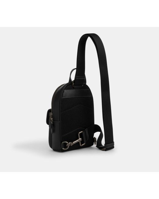 COACH Black Small Turnlock Sling Pack for men