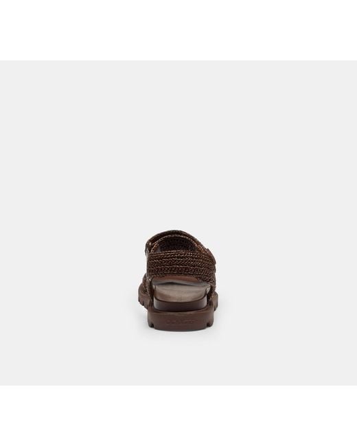 COACH Black Brynn Raffia Sandal