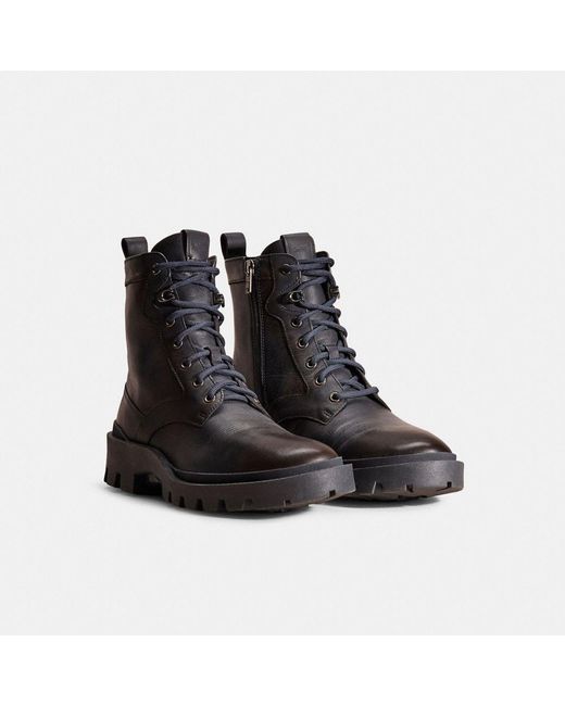 COACH Black Restored Citysole Lace Up Boot for men