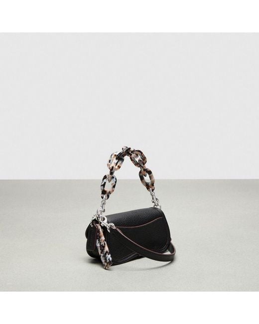 COACH Black Mini Wavy Dinky Bag With Crossbody Strap In Topia Leather