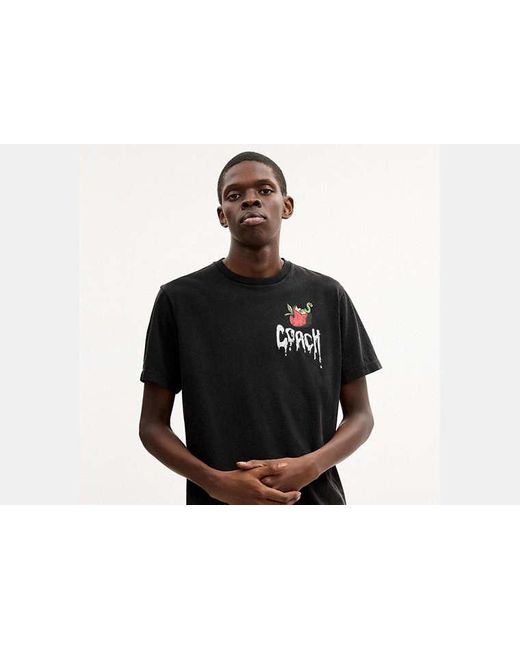 COACH Black Apple Classic T-Shirt for men