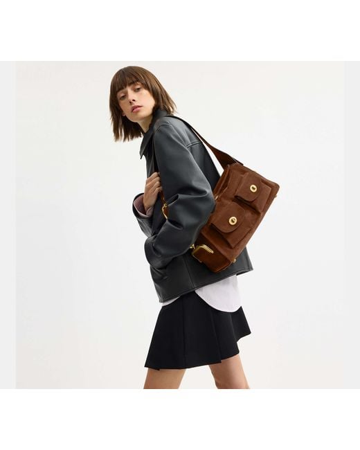 COACH Black Turnlock Haversack Bag
