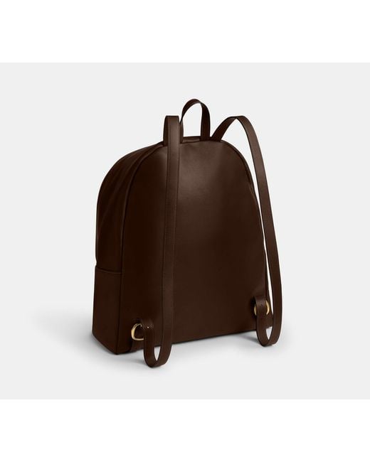 COACH Brown Kisslock Frame Backpack