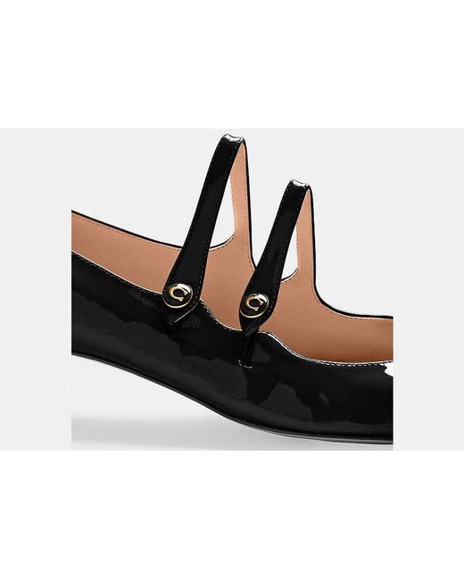 COACH Black Angelina Mary Jane Flat