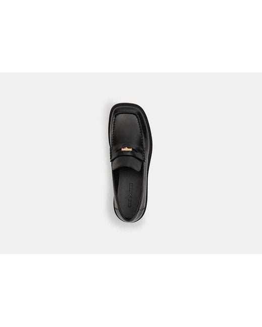 COACH Black Square Toe Loafer