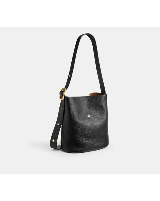 COACH Black Bleecker Bucket Bag With Kisslock