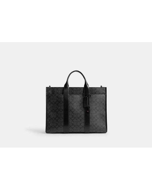 Borsa Larga Wesley di COACH in Black da Uomo