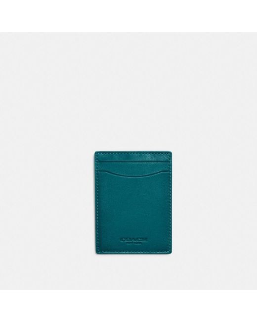 coach blue card holder