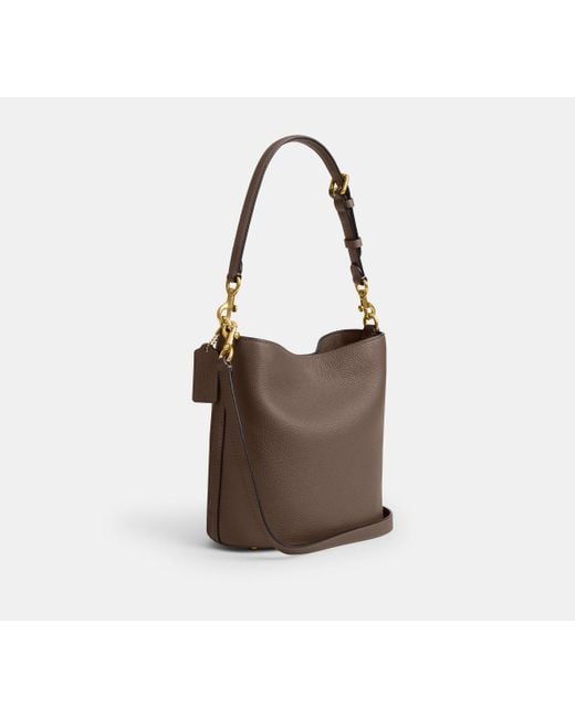 Borsa A Secchiello Morbida Willow 19 di COACH in Black