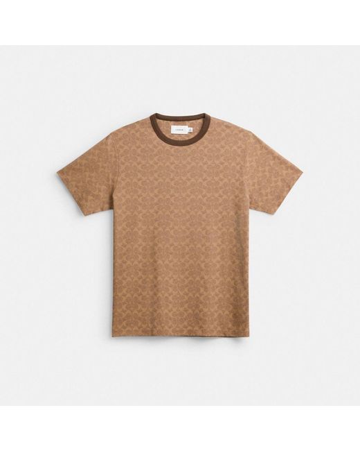 COACH Brown Signature T Shirt for men