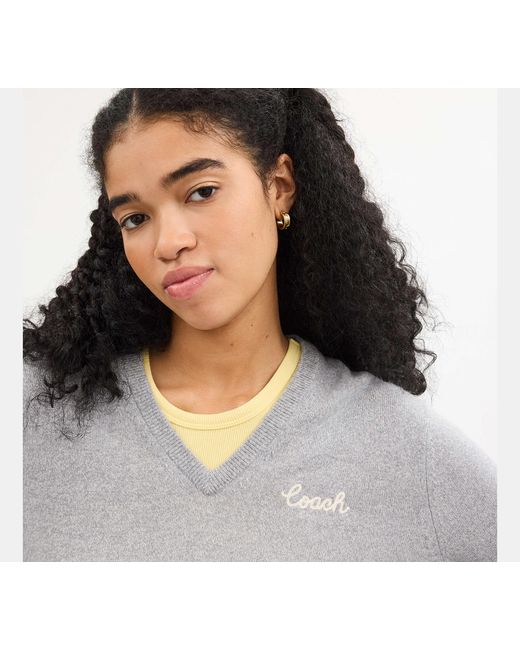 COACH Black V Neck Sweater