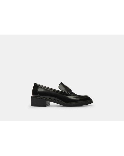 COACH Black Square Toe Loafer