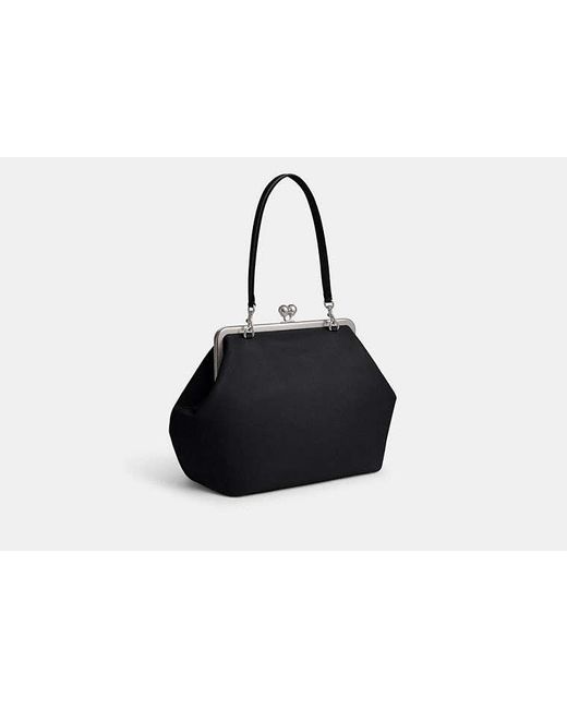 COACH Black Large Kisslock Frame Bag