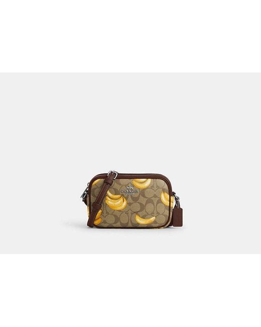 COACH Black Mini Jamie Camera Bag With Banana Print - Brown | Pvc