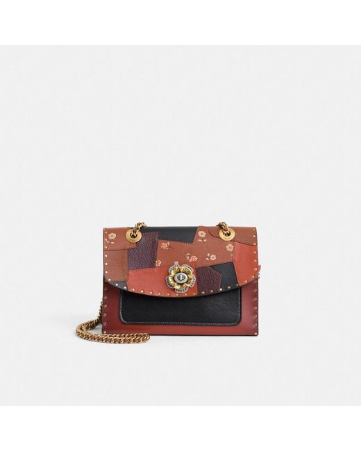 COACH Red Upcrafted Parker With Rivets And Snakeskin Detail