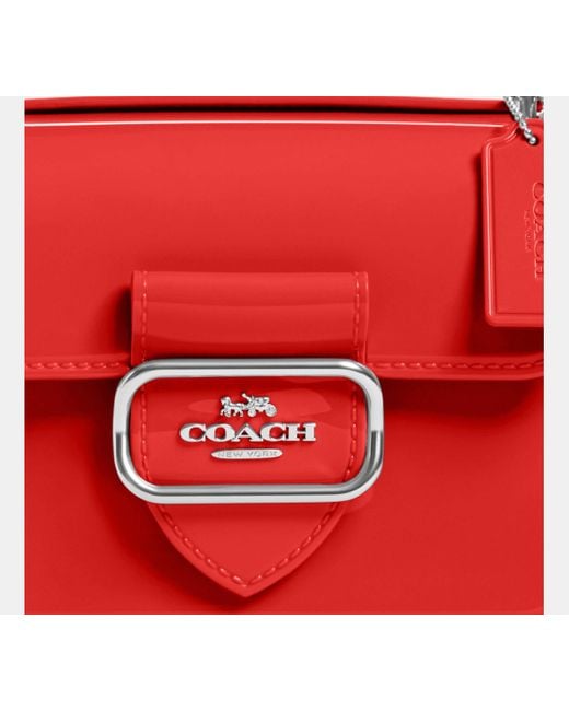 Bolso cruzado cuadrado Morgan COACH de color Red