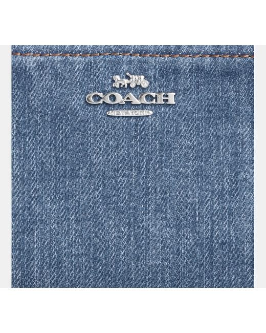 Portafoglio Con Bottone Automatico di COACH in Blue