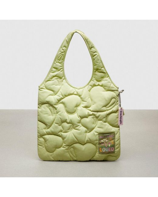 COACH Green Coachtopia Loop Quilted Cloud Tote Bag