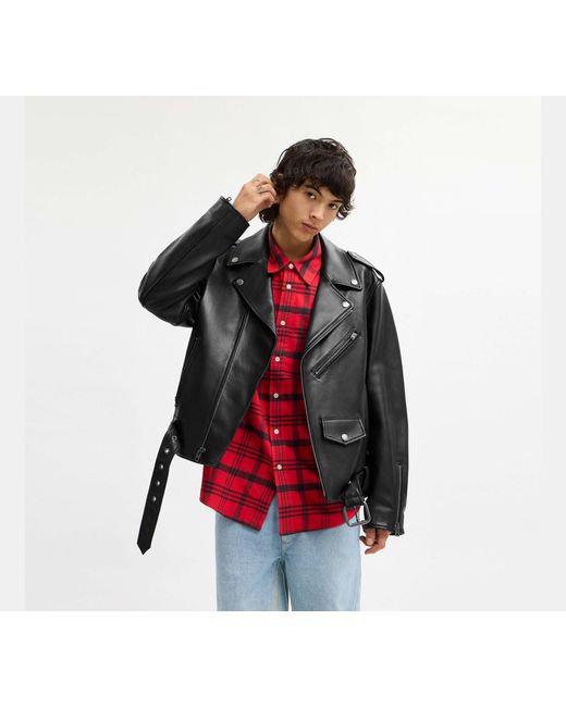 COACH Black Lightweight Moto Jacket for men