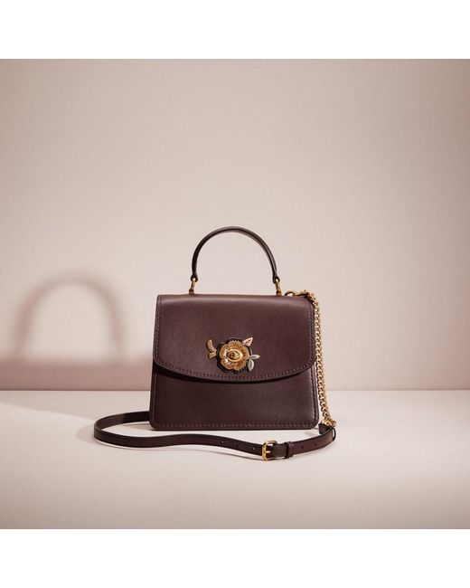 COACH Leather Restored Parker Top Handle With Tea Rose Stones | Lyst