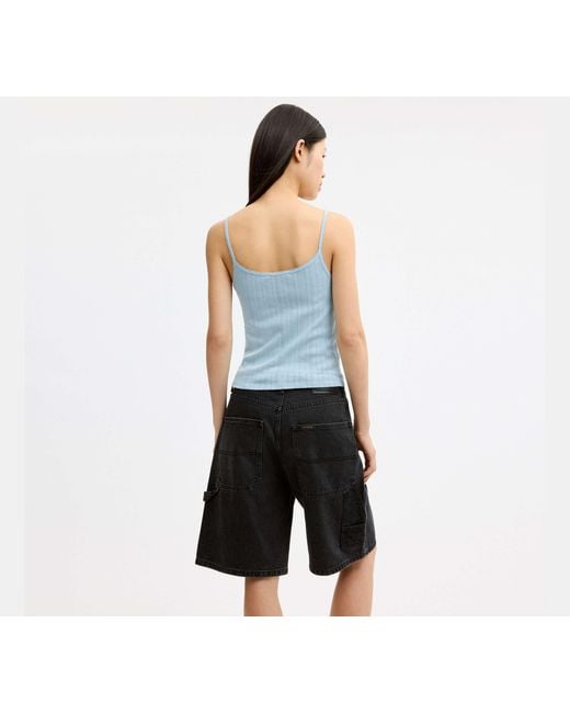 COACH Blue Cherry Pointelle Tank