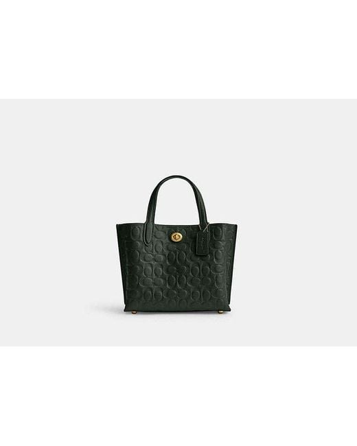 COACH Black Willow Tote Bag 24 - Green | Leather