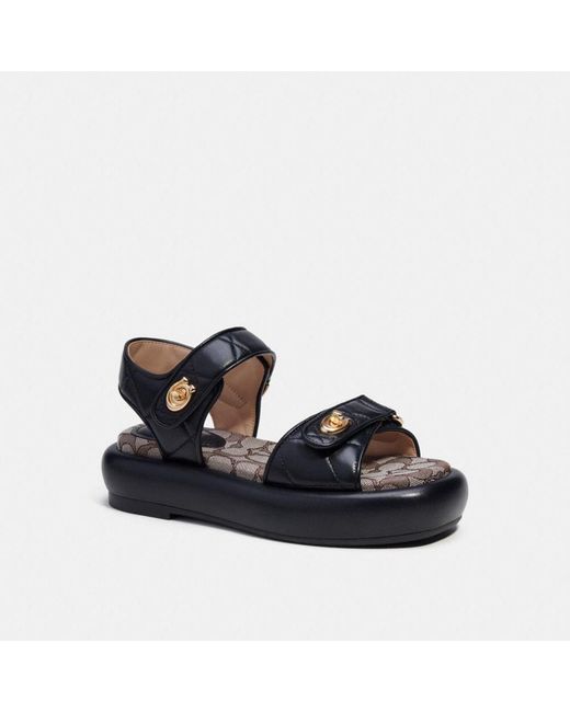 COACH Peyton Sandal With Signature Jacquard in Blue | Lyst