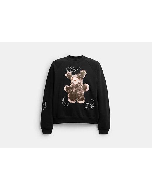 COACH Black Hare Graphic Raglan Crewneck Sweatshirt for men